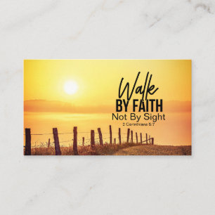 2 Corinthians 5:7 Walk by Faith Bible Verse Sunset Visitkort