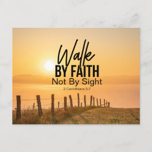 2 Corinthians 5:7 Walk by Faith Bible Verse Sunset Vykort