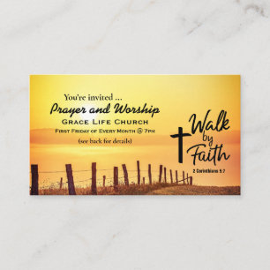 2 Corinthians 5:7 Walk by Faith Church Event Flyer Visitkort