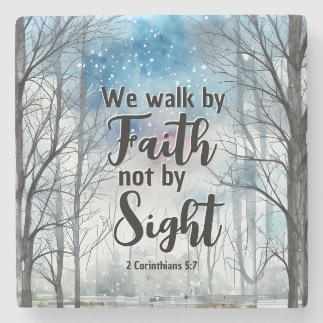 2 Corinthians 5:7 Walk by Faith not by Sight Stenunderlägg (Framsidan)