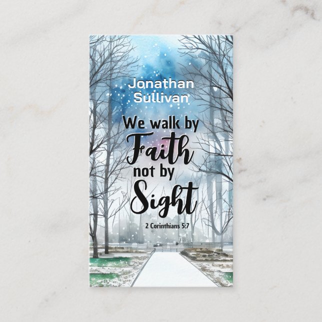 2 Corinthians 5:7 Walk by Faith not by Sight Visitkort (Framsida)