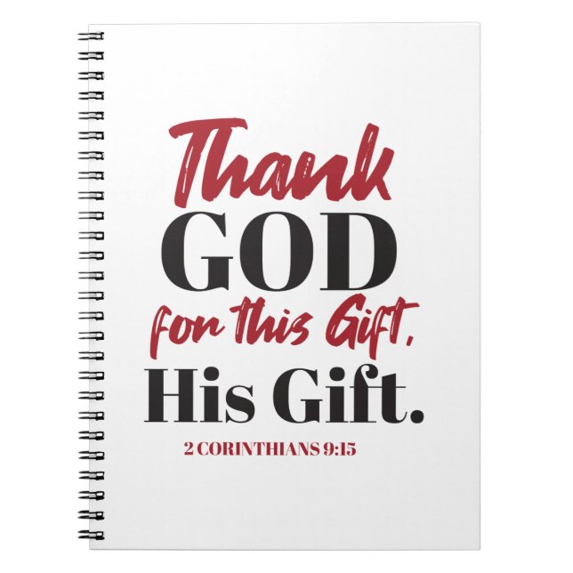 2 Corinthians 9:15 Bible verse design I Anteckningsbok (Framsidan)