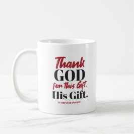 2 Corinthians 9:15 Bible verse design I Kaffemugg