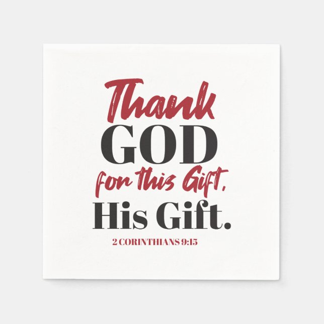 2 Corinthians 9:15 Bible verse design I Pappersservett (Framsidan)