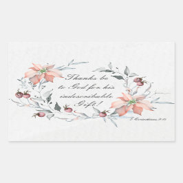 2 Corinthians 9:15 Tack för Guds jul Rektangulärt Klistermärke