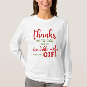 2 Corinthians 9:15 Tack vare Gud Scripture T Shirt