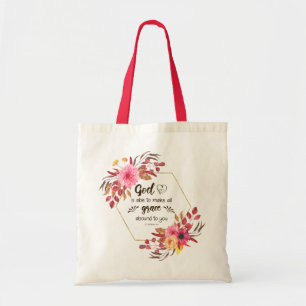 2 Corinthians 9:8 Gud kan göra nåd över. Tygkasse