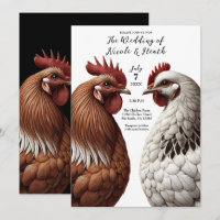 2 Country Chickens Farm Barnyard Bröllop