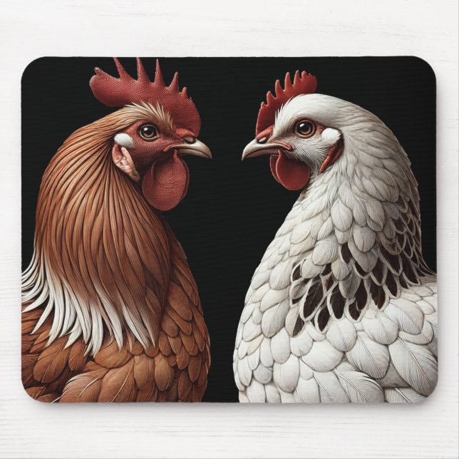 2 Country Chickens Farm Barnyard Kitchen Musmatta (Framsidan)