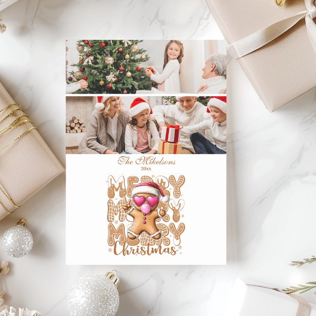 2 Cute Gingerbread  Merry Christmas  Julkort (Skapare uppladdad)