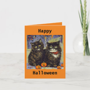2 Cute Kittens Halloween-kort Kort