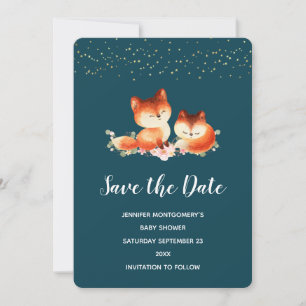2 Cute Little Red Foxes Spara Datumet