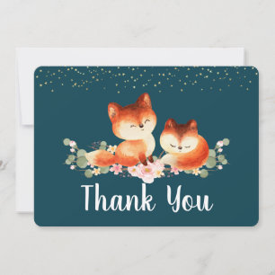 2 Cute Little Red Foxes Tack Kort