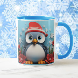 2 Cute Penguins Add Namn jul Gift Mugg
