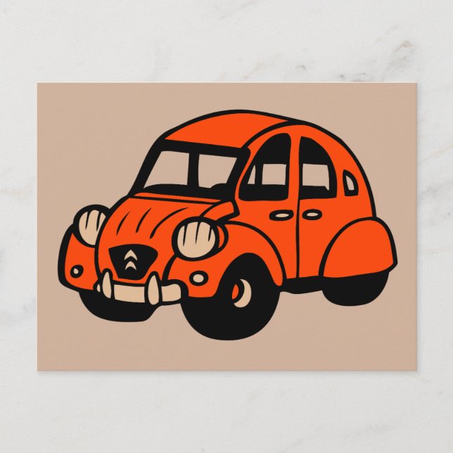 2 cv-fransk för vintage vykort (Framsida)