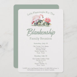 2-dagars Anpassningsbar av Tropical Flamingo Art-f Inbjudningar