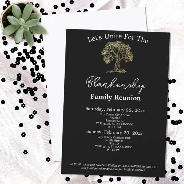 2-dagarsmall för återförening av konfektionsfamilj inbjudningar (Skapare uppladdad)