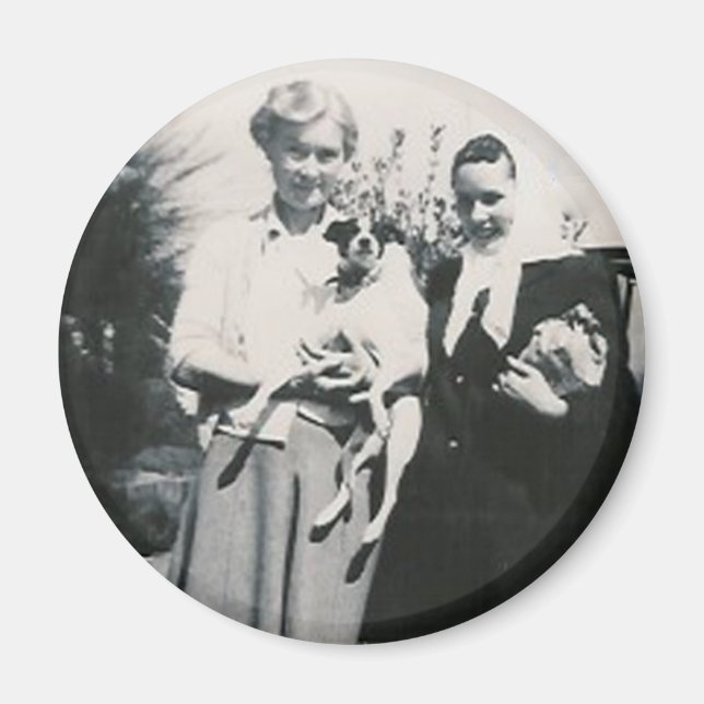 2 dam hund bilmagnet magnet (Framsidan)