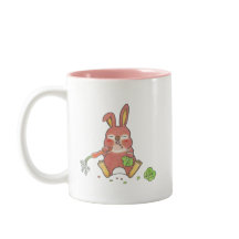 2 design Cute hungrig och sömnig baby bunny Mugg