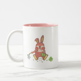 2 design Cute hungrig och sömnig baby bunny Mugg