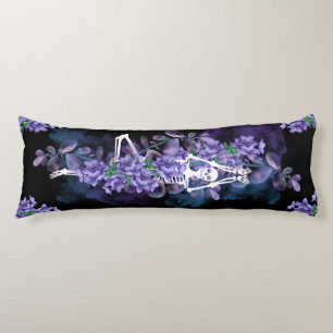 2 design: Lilac fält med skelett Kroppskudde
