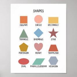 2 Dimension Former Färgglada Minimalistiska Utbild Poster