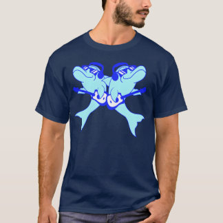 2 Dolphinswo Friends Playing Guitar Bandeam friend T Shirt
