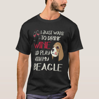2 Drick Vin Och Lek Med Min Beagle T Shirt