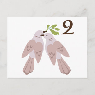 2 duvor vykort