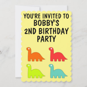 2:E BIRTHDAY AGE TVÅ INVITATIONST-REX DINO INBJUDNINGAR