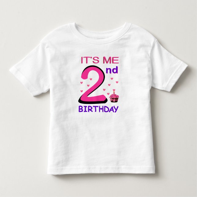 2:e födelsedag Baby Tshirt söt rosa T Shirt (Framsida)