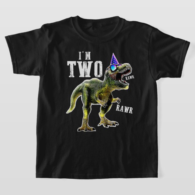 2:e födelsedag Dinosaur T-rex Shirt 2 år gammal T (Laydown)