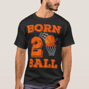 2:e födelsedag Shirt Boy Born 2 Boll Basketball Sp T