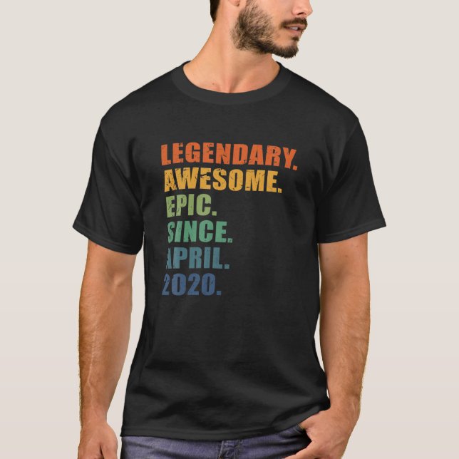 2:e födelsedagen, april 2020, Boys Girls, 2:e årsd T Shirt (Framsida)