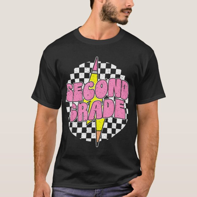 2:e Klass-lärarblixten Bult Pencil tillbaka till T Shirt (Framsida)