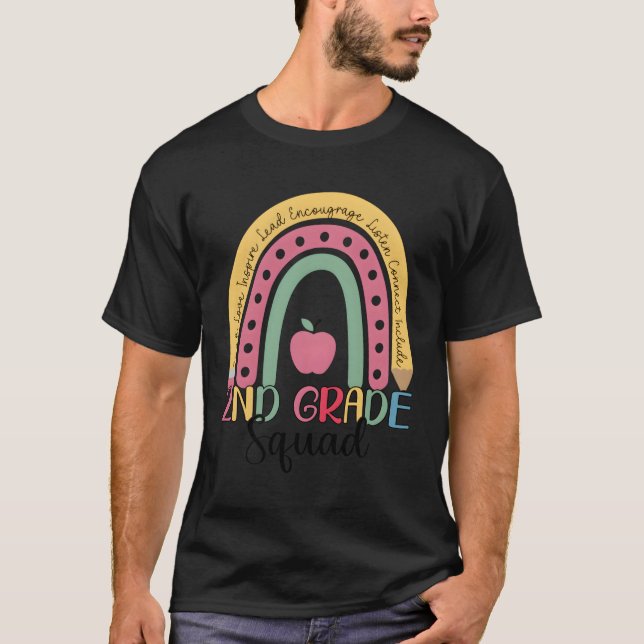 2:e Klass Squad Hej Andra Klass-läraren Boho Ra T Shirt (Framsida)