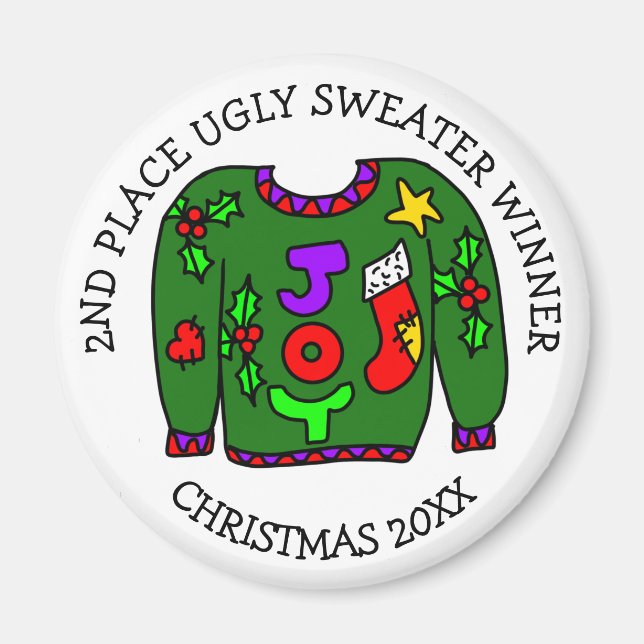 2:e Ställe-vinnaren - Ugly Sweater Tävling-priset Magnet (Framsidan)