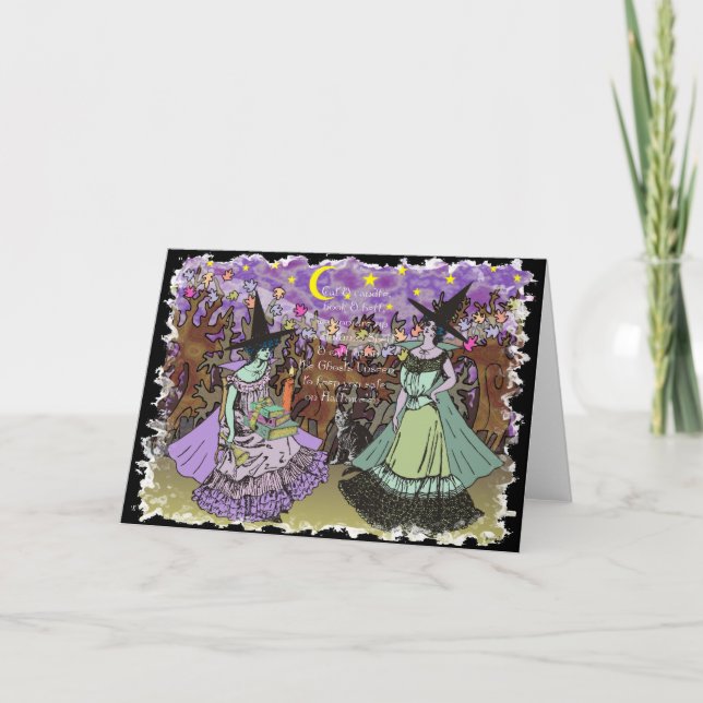 2 Edwardian häxor i en spökad skog Kort (Framsida)