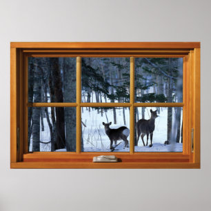 2 enheter i Poster Winter Snö Window Illusion
