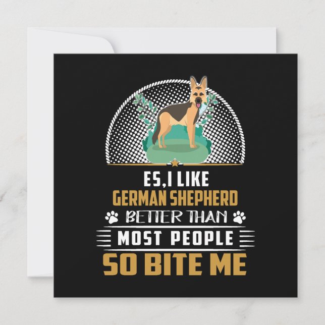 2 Es I Like German Shepherd Better Than Most Peopl Inbjudningar (Framsida)