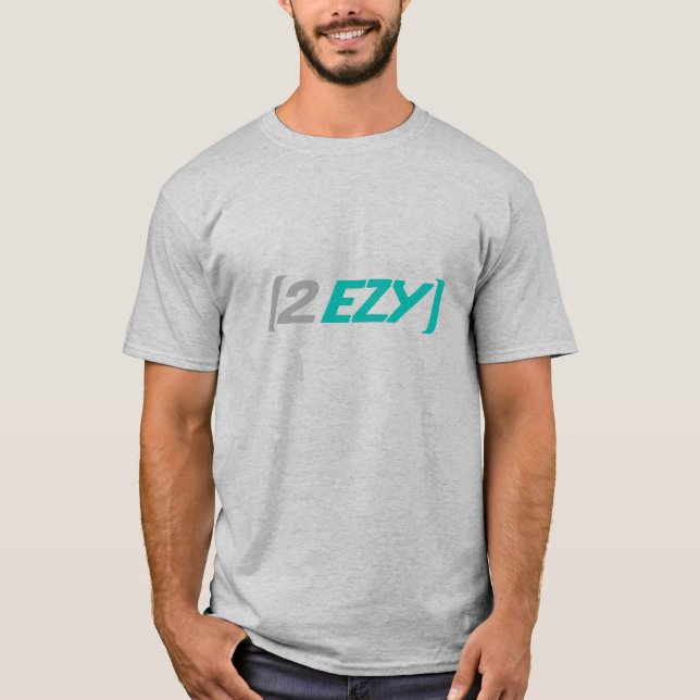 2 EZY manar grönt & grått logotyp t-shirt (Framsida)