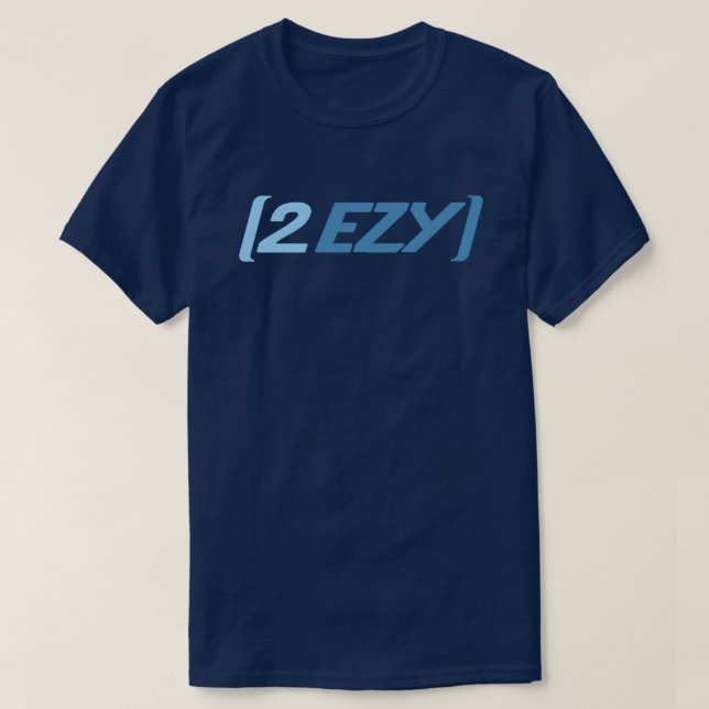 2 EZY manar logotyp blue på t-shirt i fartyg (Design framsida)