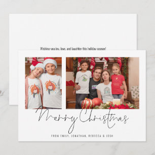 2 Family Photos Collage Namn God jul Julkort