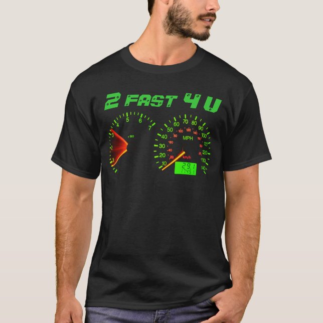 2 fastar speedometeren för 4 U T-shirt (Framsida)