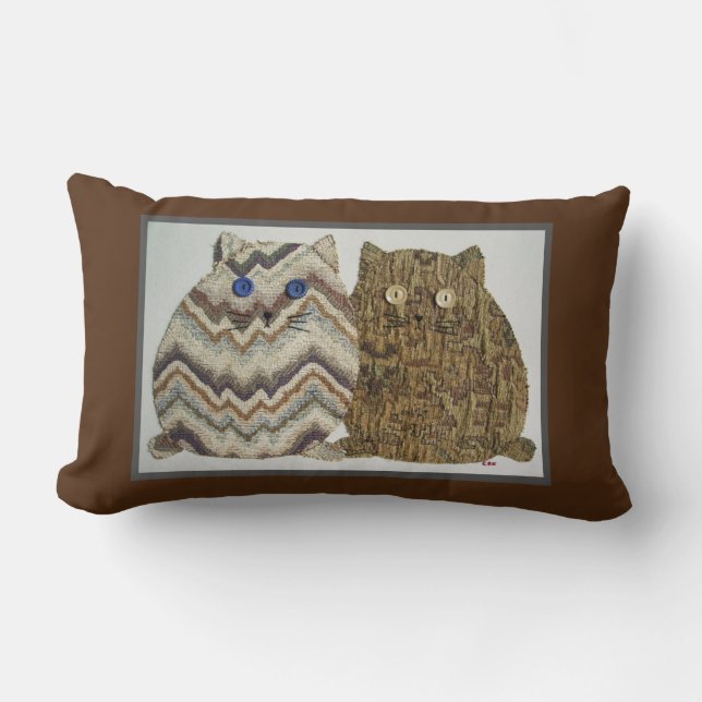 2 Fat Cats #1 Lumbarkudde (Framsida)