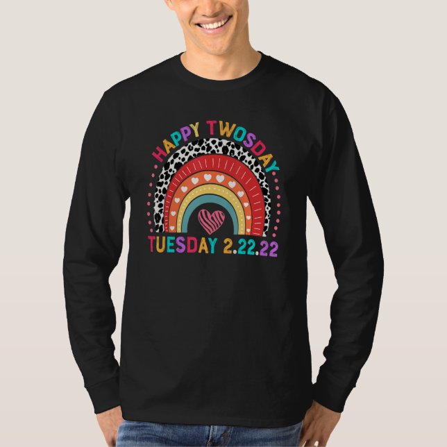 2 februari 2022 22 22 22 Skolleopard Rainbow H T Shirt (Framsida)
