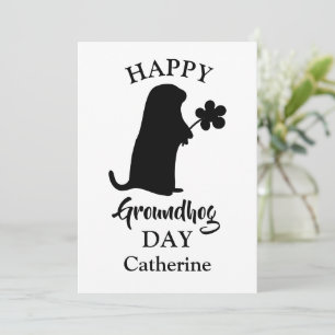 2 februari Lycklig Groundhog Day Personlig Namn Julkort