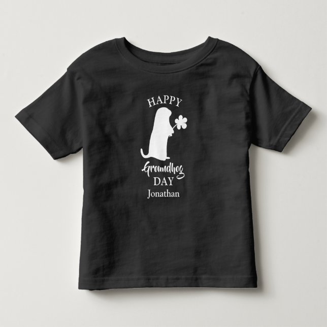 2 februari | Lycklig Groundhog Day Personlig Namn T Shirt (Framsida)