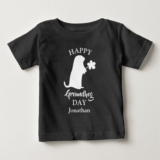2 februari | Lycklig Groundhog Day Personlig Namn T Shirt (Framsida)