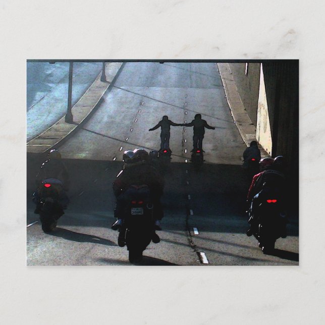 2 fer - Motorcyklar Klubb på Geary Street, SF CA Vykort (Framsida)